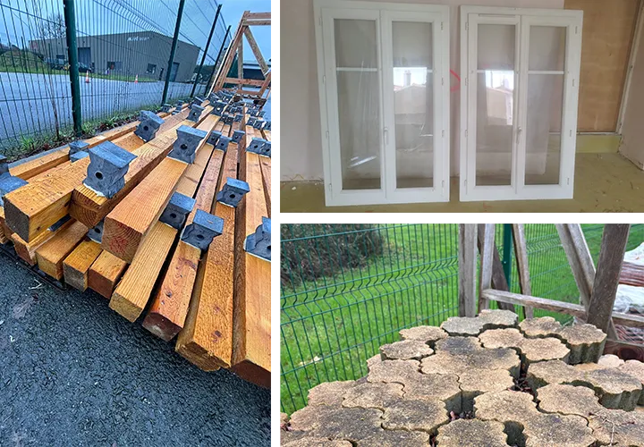 Exemples d'objets et matériaux trouvlables à la recyclerie éphépmère à Aizenay