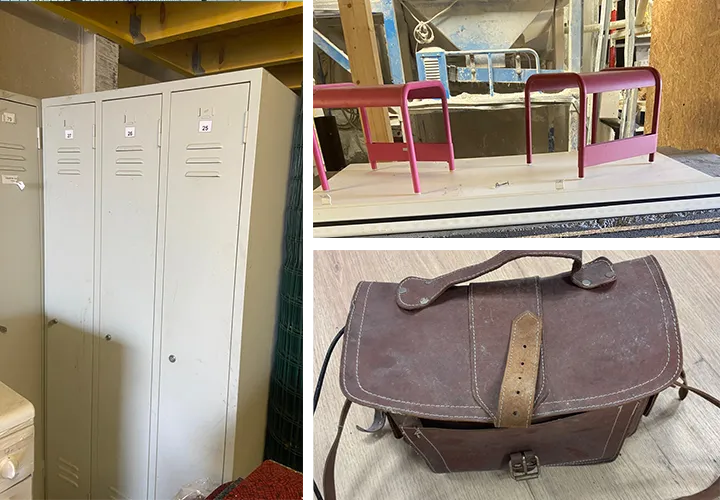 Exemples d'objets et matériaux trouvlables à la recyclerie éphépmère à Aizenay