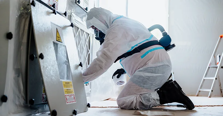 Chantier de désamiantage à La Roche sur Yon par ADQUAT