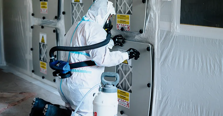 Chantier de désamiantage à La Roche sur Yon par ADQUAT