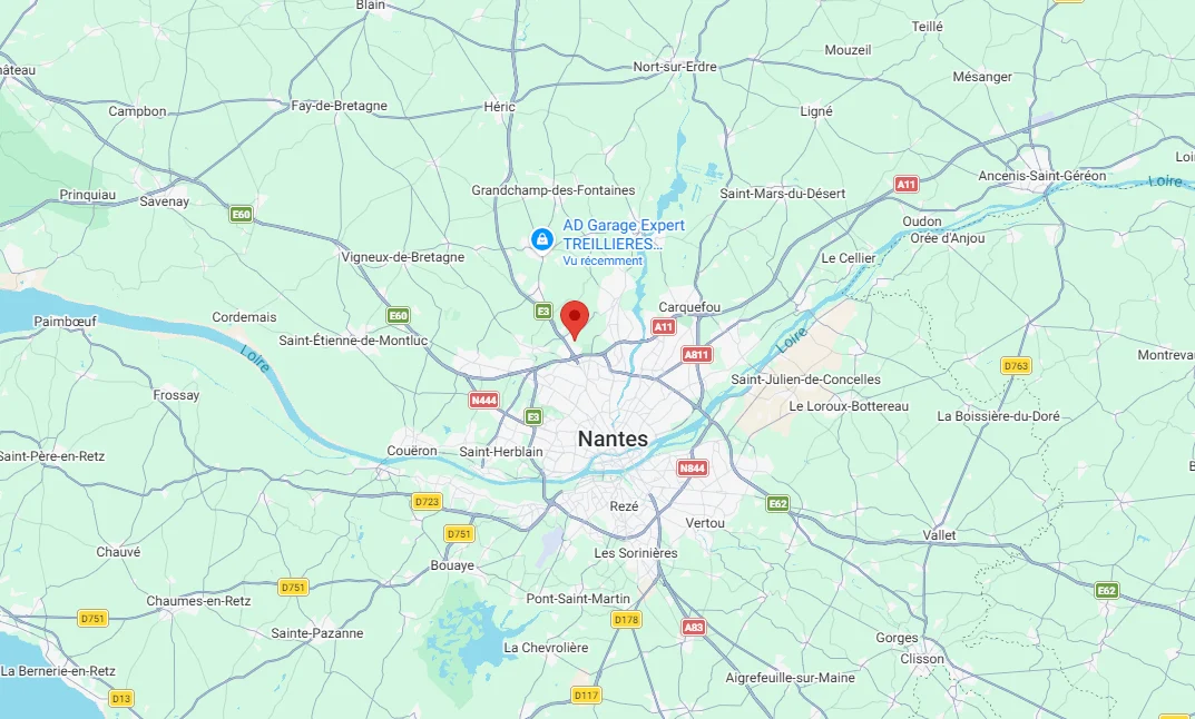 Localisation du GROUPE AD Bâtiment à Nantes
